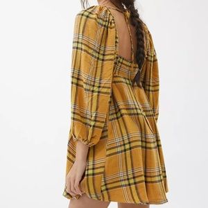 SOLD Urban Outfitters Lachlan Flannel Smocked Mini Dress